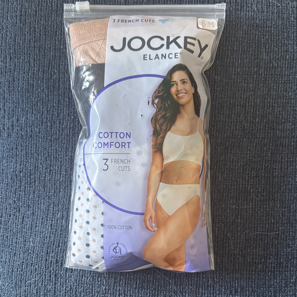 Jockey Elance Cotton Comfort 3-Pack in White, Cream, and Tan